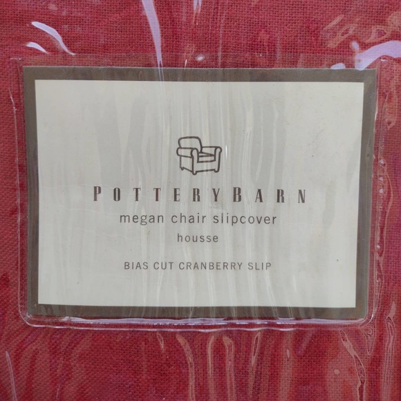 Set of 2 Pottery Barn Megan Chair Slipcovers Cranberry Linen-cotton - Picture 2 of 5